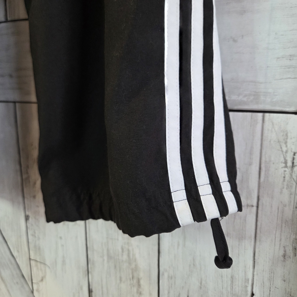 adidas Black Ankle Track Pants with White Stripes - Picture 5 of 9